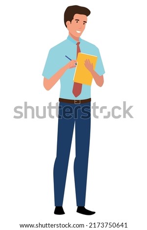 Man writting in a office