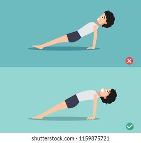 posición de la tabla hacia arriba derecha y hacia arriba, ilustración vectorial