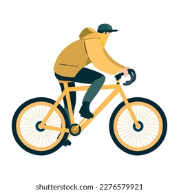 man in yellow bicycle character