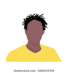 man in yellow shirt with dreadlocks hairstyle without background