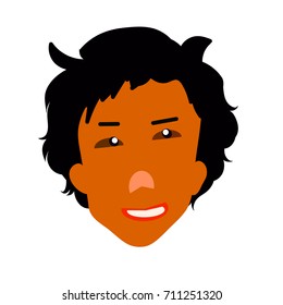 Man with yellow skin and dark hair