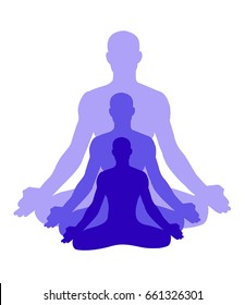 man of yoga makes relaxation exercise