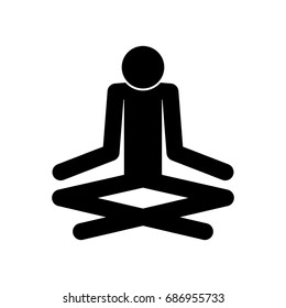 Man yoga stick icon .