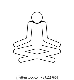 Man yoga stick icon .