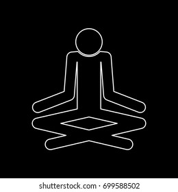 Man yoga stick icon .