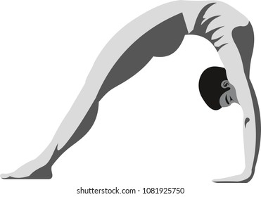 man in yogic pose on transparent background