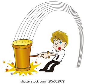 Man you hit it with a hammer