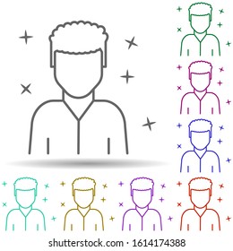 Man young avatar multi color style icon. Simple thin line, outline vector of avatar icons for ui and ux, website or mobile application