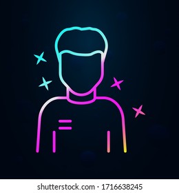 Hombre, joven ícono de avatar nolan. Línea delgada simple, contorno vectorial de iconos avatar para ui y ux, sitio web o aplicación móvil