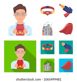 Man, young, glasses, and other web icon in cartoon,flat style. belt, gun icons in set collection.