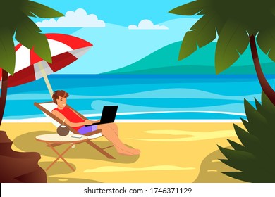 74,909 Man beach vector Images, Stock Photos & Vectors | Shutterstock