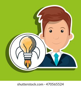 man young idea icon vector illustration graphic