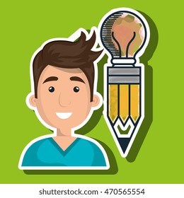 man young idea icon vector illustration graphic