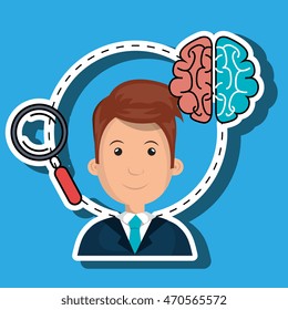 man young idea icon vector illustration graphic