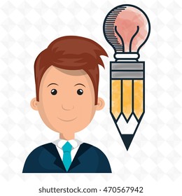 man young idea icon vector illustration graphic