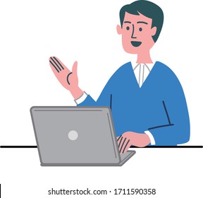 man young laptop good positive