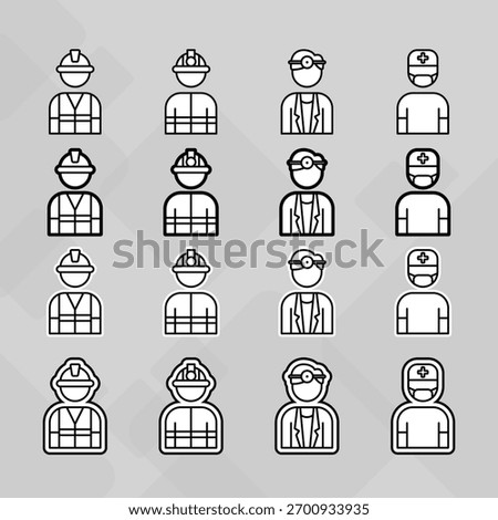 Man young old boy Avatar photo profile picture image icon set collection Vector Silhouettes flat sytle