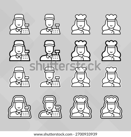 Man young old boy Avatar photo profile picture image icon set collection Vector Silhouettes flat sytle