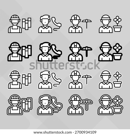 Man young old boy Avatar photo profile picture image icon set collection Vector Silhouettes flat sytle