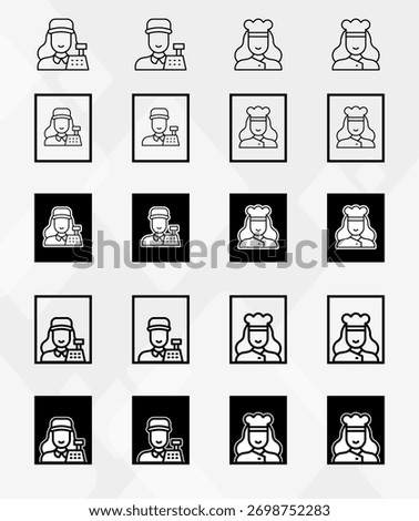 Man young old boy female woman kids Avatar photo profile picture image icon set collection Vector Silhouettes flat sytle