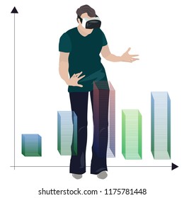A man, a young man in virtual reality builds. - Powered by Shutterstock - Get 15% off with code: PIKWIZARD15
