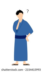 Man in yukata, Have doubts