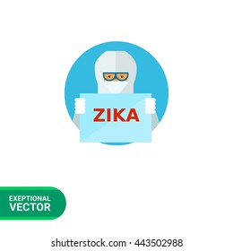 Man with ZIKA Sign Icon