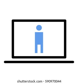 Man_ToiletSign icon - Flat design, glyph style icon - Colored enclosed in a computer