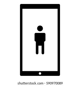Man_ToiletSign icon - Flat design, glyph style icon - Colored enclosed in a phone