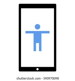 Man_ToiletSign icon - Flat design, glyph style icon - Colored enclosed in a phone