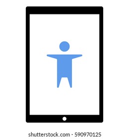 Man_ToiletSign icon - Flat design, glyph style icon - Colored enclosed in a tablet