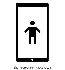 Man_ToiletSign icon - Flat design, glyph style icon - Colored enclosed in a phone