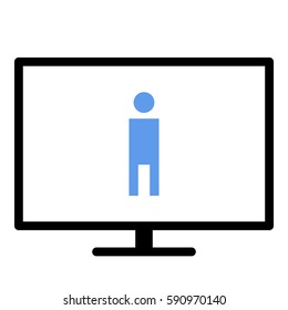 Man_ToiletSign icon- Flat design, glyph style icon - Colored enclosed in a screen