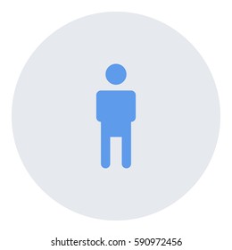 Man_ToiletSign icon - Flat design, glyph style icon - Colored enclosed in a circle