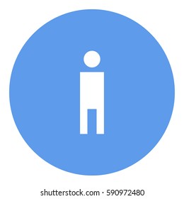 Man_ToiletSign icon - Flat design, glyph style icon - White enclosed in a circle