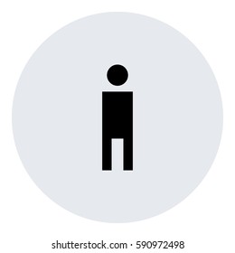 Man_ToiletSign icon - Flat design, glyph style icon - Colored enclosed in a circle