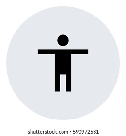 Man_ToiletSign icon - Flat design, glyph style icon - Colored enclosed in a circle