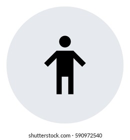 Man_ToiletSign icon - Flat design, glyph style icon - Colored enclosed in a circle