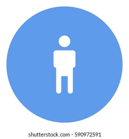 Man_ToiletSign icon - Flat design, glyph style icon - White enclosed in a circle