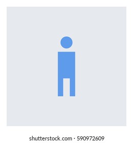 Man_ToiletSign icon - Flat design, glyph style icon - Colored enclosed in a square