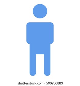 Man_ToiletSign icon- Flat design, glyph style icon - Blue