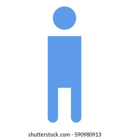 Man_ToiletSign icon- Flat design, glyph style icon - Blue