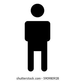 Man_ToiletSign icon - Flat design, glyph style icon - Filled Black