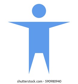 Man_ToiletSign icon- Flat design, glyph style icon - Blue