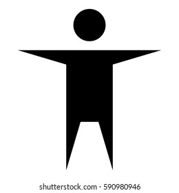 Man_ToiletSign icon - Flat design, glyph style icon - Filled Black
