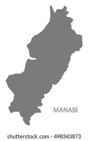 Manabi Ecuador Map grey