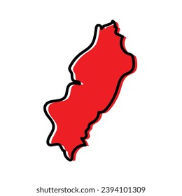 Manabi state map in red color vector.