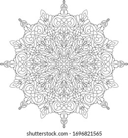 Manadala / Adult Coloring Book / Meditation / Indian Pattern / Tattoo