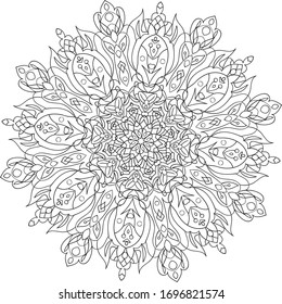 Manadala / Adult Coloring Book / Meditation / Indian Pattern / Tattoo