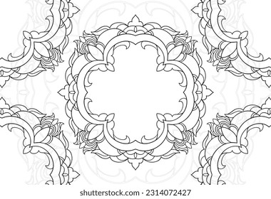 manadala, decorative element, ornamental design, ornament, freehand drawing, background, postcard, graphics, line composition 